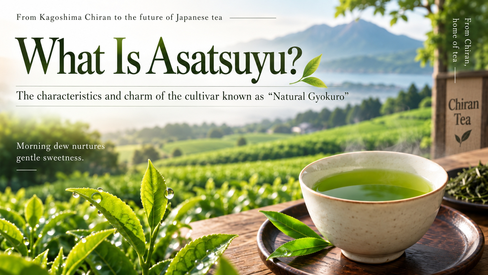 What is Asatsuyu? English article hero image introducing the Japanese green tea cultivar known as Natural Gyokuro