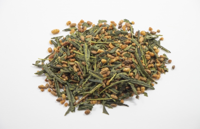 Genmaicha green tea blended with roasted rice